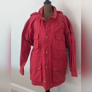 Willis & Geiger Rare Vintage Red Bush Poplin Field Chore Shooting Jacket Size L